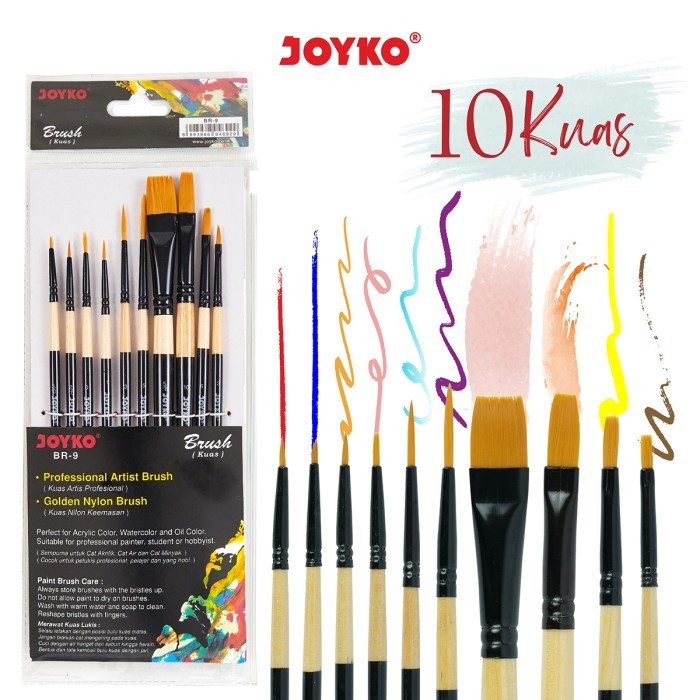 

Terlaris Brush Kuas Cat Air Cat Minyak Lukis Acrylic Joyko Br-9 Promo Terbaru