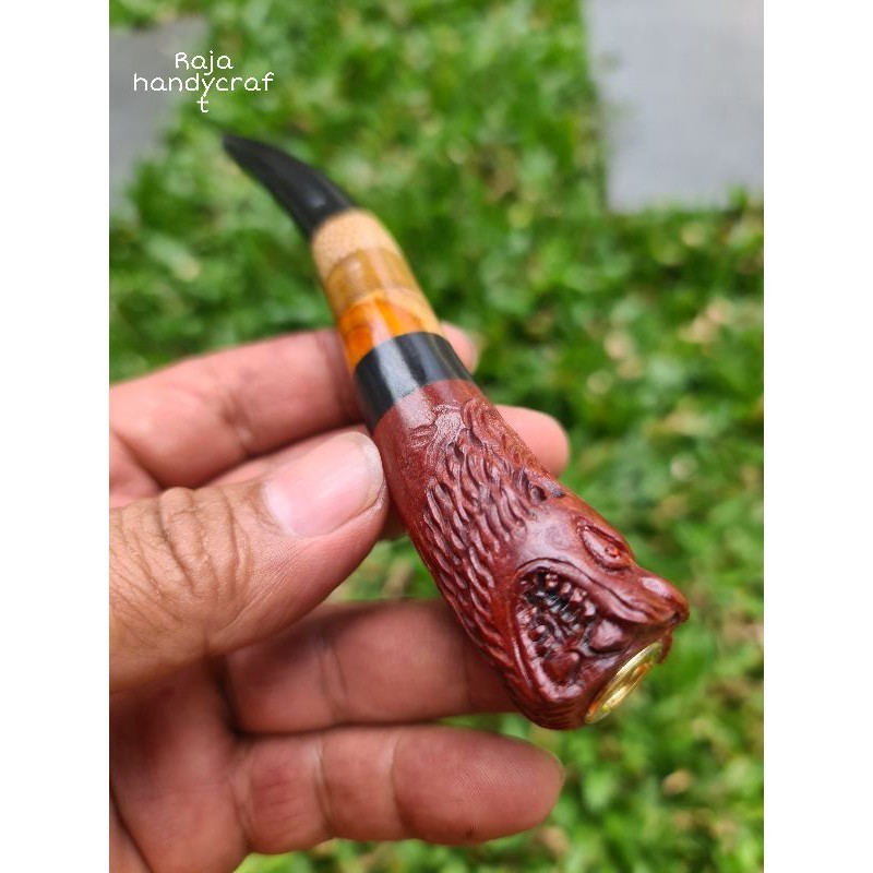 TERLARIS  ONCE PIPA ROKOK KOMBINASI KAYU BERTUAH NUSANTARA MODEL UKIR TERBARU