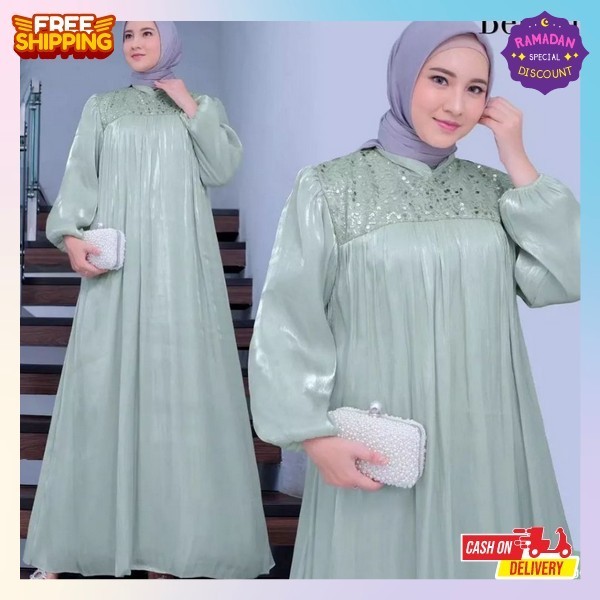 Gamis Wanita Terbaru 2023 Viral Games Dewasa 2024 Setelan Ghamis Lebaran Set Gamiis Long Tunik Kekin