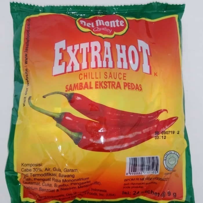 

Delmonte Sauce/ Saos/ Saus Sambal/Sambel Delmonte 1dus/Karton Sachet