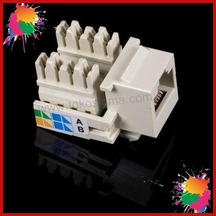 (TOP) LUBANG LAN MODULAR JACK RJ45 RJ-45 CAT5E FACEPLATE UTP DINDING TEMBOK