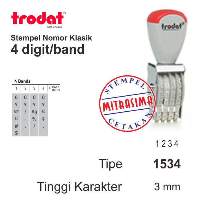 

Stempel Klasik Nomor Merk Trodat 4 Digit