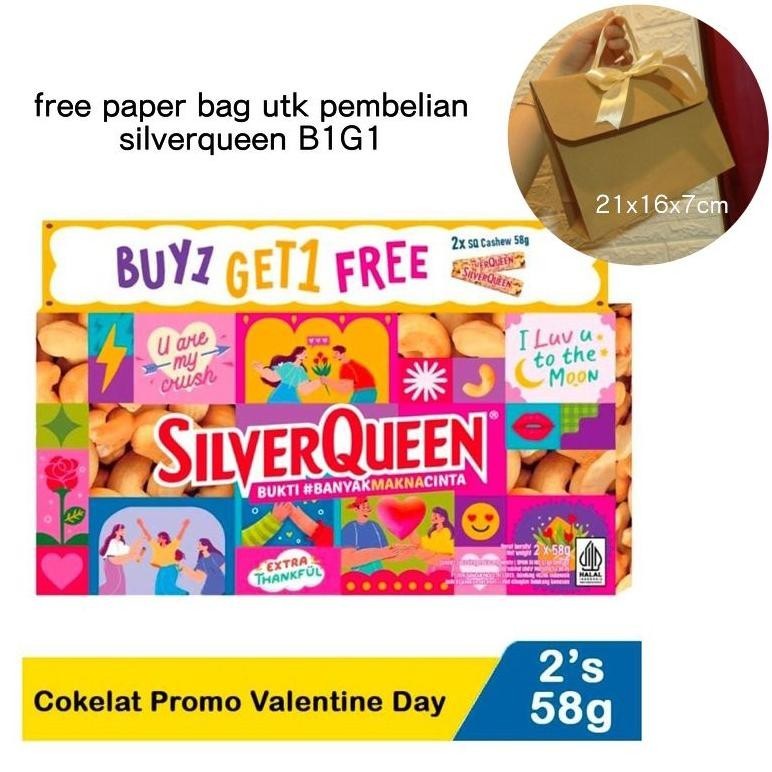 

{VALENTINE} coklat silverqueen cashew 58gram / coklat hadiah kado valentine wisuda anniversary ulang tahun buy one get one b1g1 TERLARIS