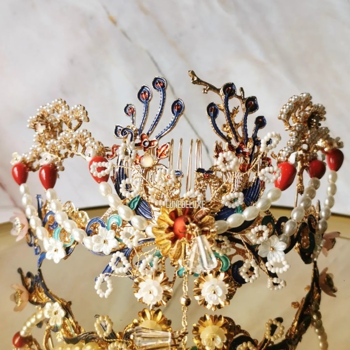 Shiyi Crown/Mahkota Pengantin/Tiara Sangjit/Headpiece/Hairpiece/Tiara
