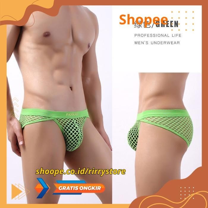 BRIEF PRIA JARING2 TEMBUS PANDANG SEXY MEN UNDERWEAR TRANSPARENT  / F2106 BRIEF PRIA JARING2 TEMBUS 