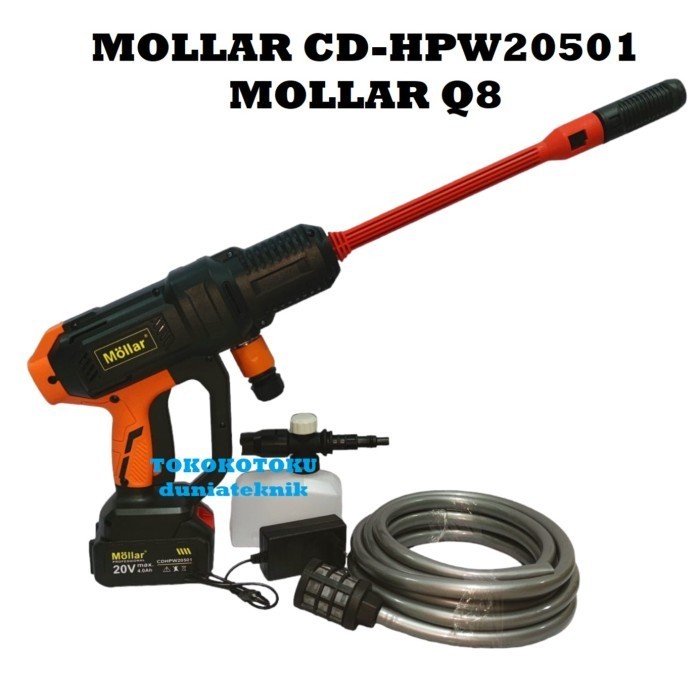 Terlaris Jet Cleaner Cordless Mollar Q8 Baterai 20V / Mollar Cd-Hpw20501 Promo Terbaru