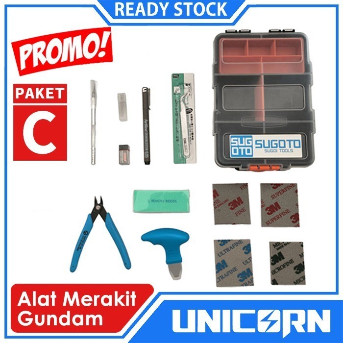 Ready Starter Tool Set C Alat Merakit Gundam Tools Box Kotak Rakit Model Kit