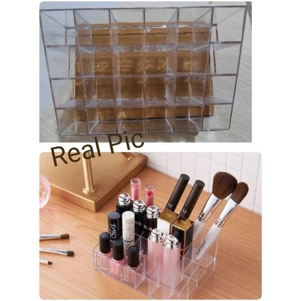 Cuci_Gudang Rak Lipstik 24 slot/Rak Kutek Mini/Rak Parfum Roll On/Rak Mini Akrilik