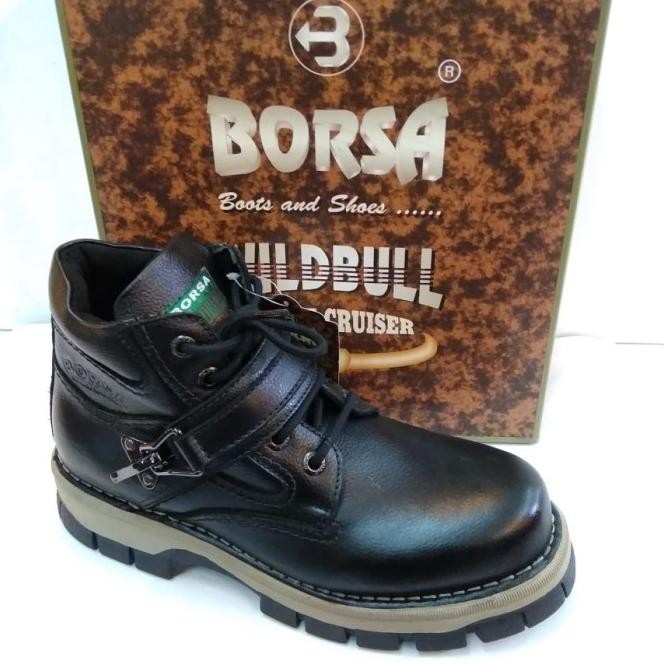 Sepatu Boots Kulit Pria Borsa 11486 |terbaru