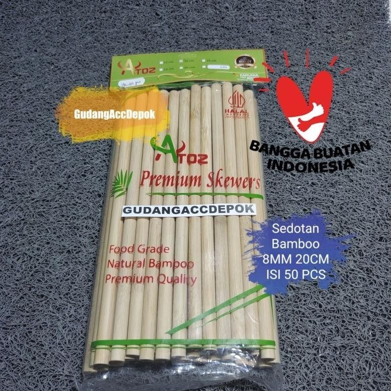 Discount SEDOTAN BAMBOO 8MM X 20CM ISI 50 PCS MEREK ATOZ PREMIUM / SEDOTAN ASLI BAMBU 8X20 CM