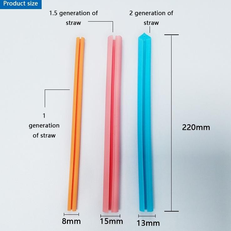 Heboh Sedotan Silikon 3 size pilihan - Silicone Straw Lipat Buka Tutup