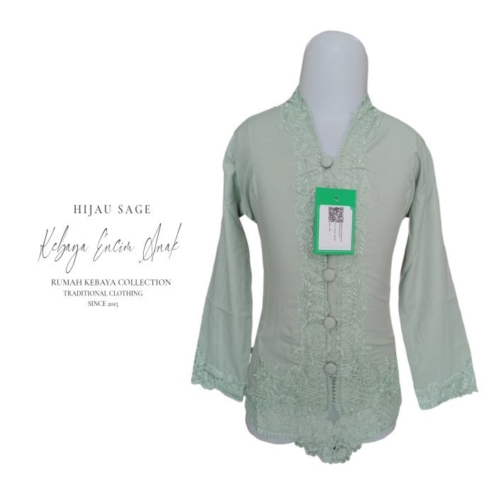 Kebaya Encim Kartini Katun Bordir Modern Anak Tanggung
