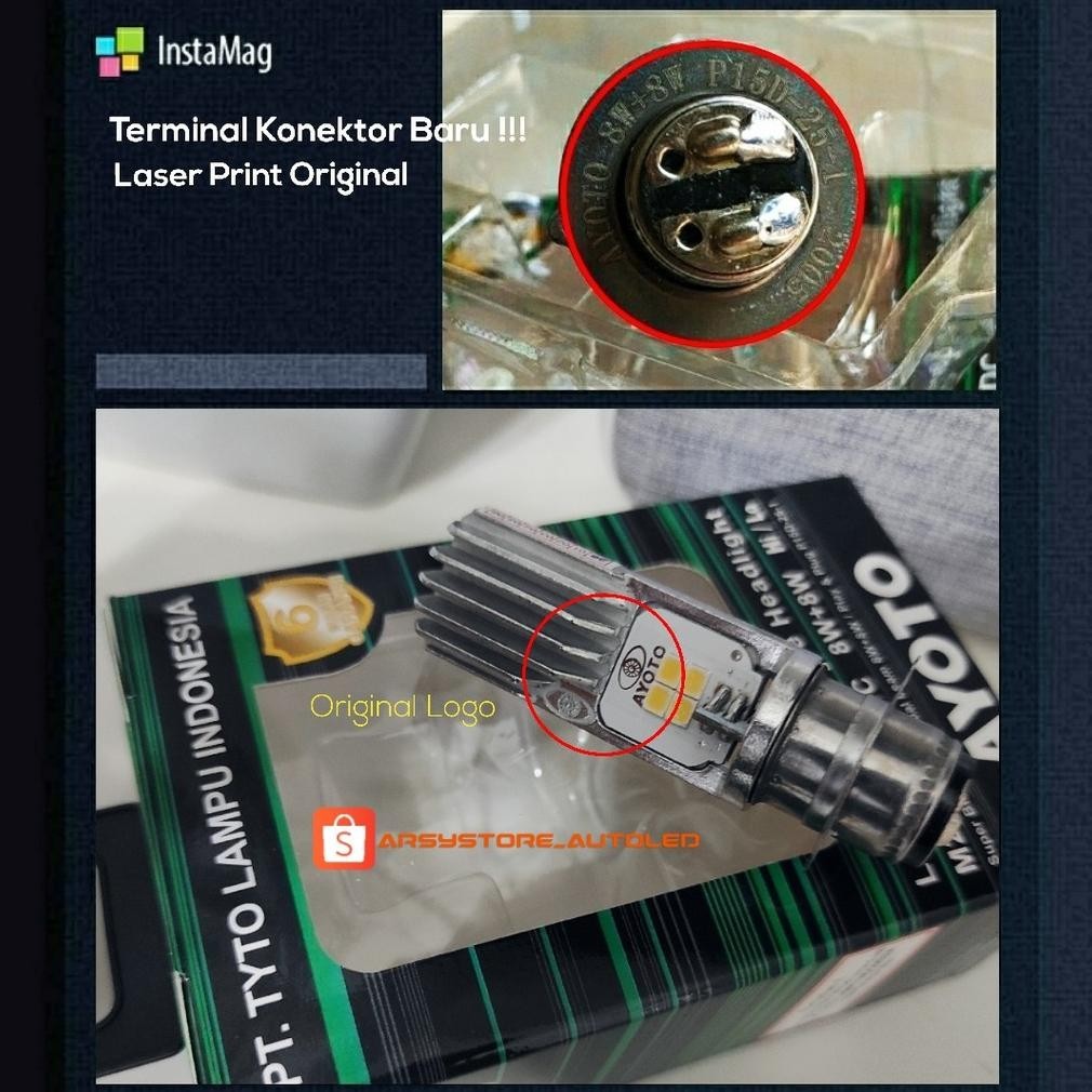 (AKSESORIS MOTOR) Lampu Depan Motor LED AYOTO Utama Bebek Matic H6 T19 M2B / M2B PRO / M2A PRO AC DC