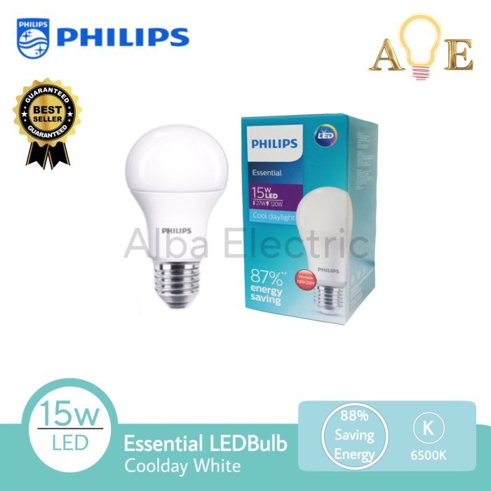 Bisa COD PHILIPS Lampu LED Essential 15 Watt Putih Lampu White 15Watt Philips Hemat