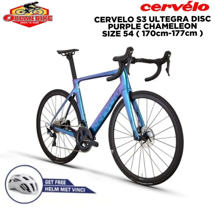 Sepeda Balap Roadbike Cervelo S3 S Disc Ultegra Purple/Chameleon