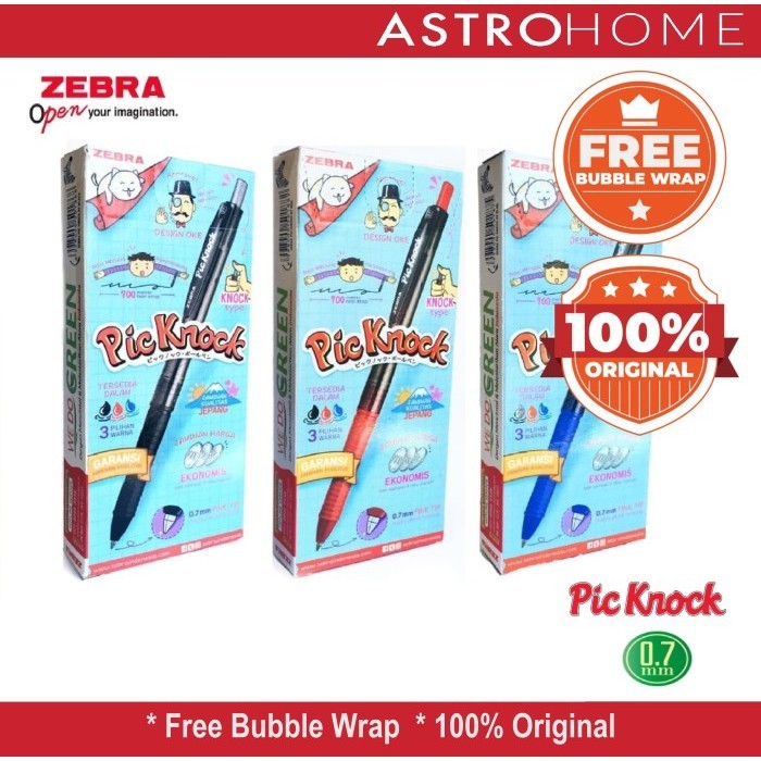 

Pulpen Ballpoint Pen Zebra Pic Knock Semi Gel Ink Ballpen 0.7 mm -fo3