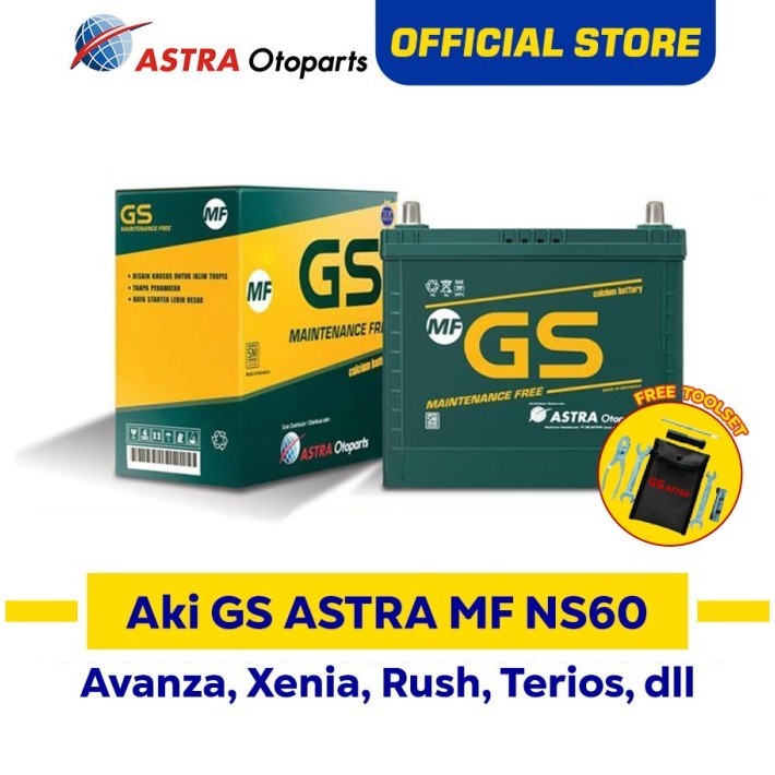 GS ASTRA MF NS60 Aki Mobil Toyota Avanza, Rush, Daihatsu Xenia, Terios