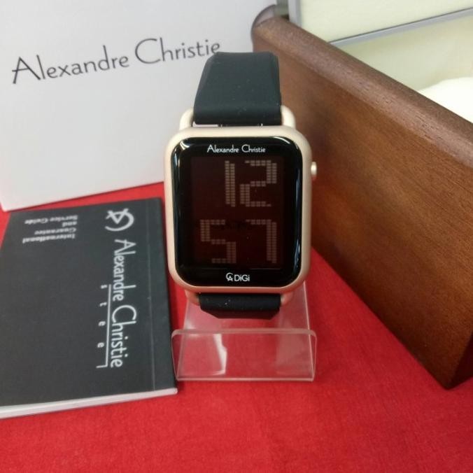 jam tangan digital wanita alexandre christie ac 9332 LH rubber karet