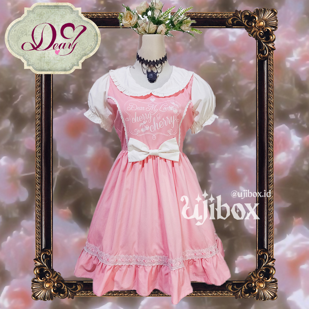 Deary Cherry Bon Bon Pink Dress Gyaru Lolita Kawaii Harajuku Ujibox