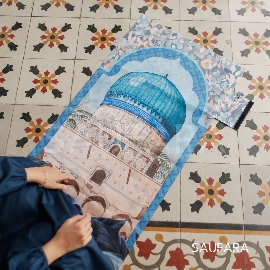 SAUFARA SAJADAH TRAVEL GENGGAM / GULUNG WATEROOF KECIL TIPIS RINGAN PRAKTIS PREUM