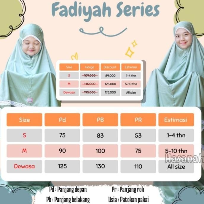 {POY} Mukena anak Fadiyah Series hasanah mukena set