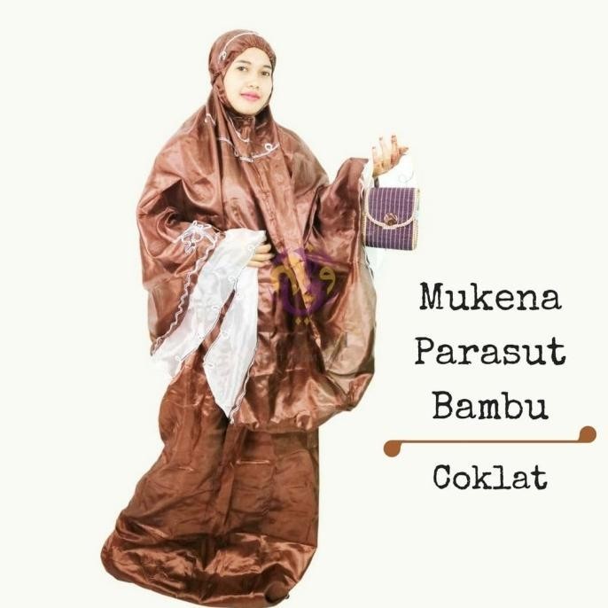 {POY} Mukena Parasit Mukena Parasut Bambu Souvenir Oleh Oleh Haji dan Umroh