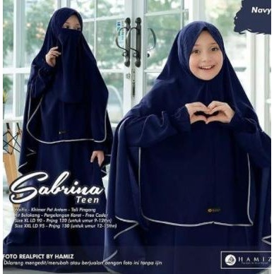 Gamis Anak Syari Sabrina Set Khimar Cadar Remaja Tanggung Baju Muslim Limited Edition