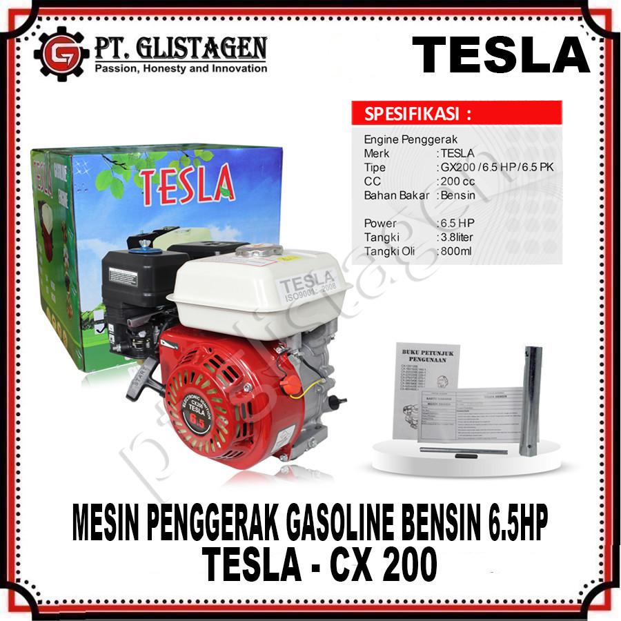 TESLA CX 200 Mesin Engine Pengerak Motor Gasoline Bensin 6,5 HP CX 200