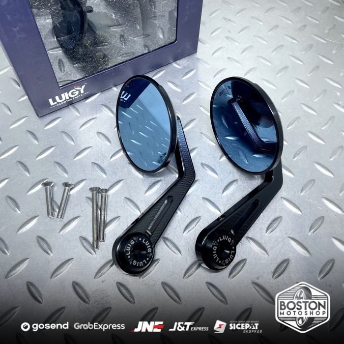 Spion bar end bulat luigy black glossy