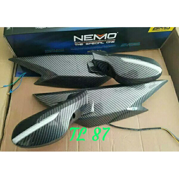 Spion lipat Nmax 155 hitam carbon Nemo Original