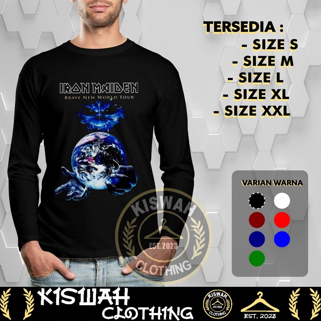 Kaos Tshirt Iron Maiden Brave New World Lengan Panjang Baju Distro