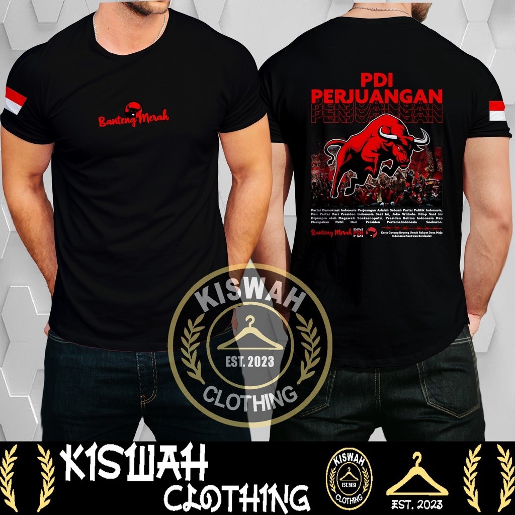 Kaos Tshirt PDIP Banteng Merah Streetwear Baju Distro