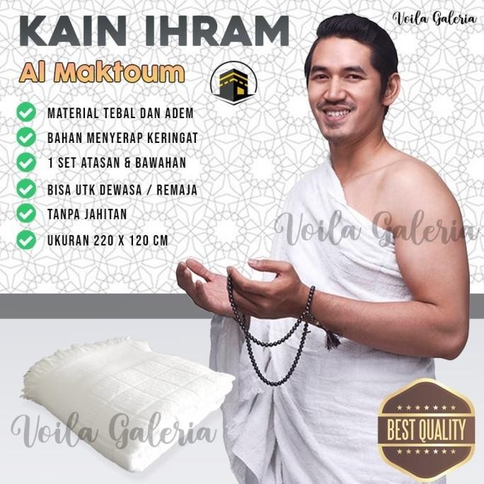 Kain Ihrom Jumbo Pria Dewasa 1 SET Perlengkapan Haji Umroh Baju ihram