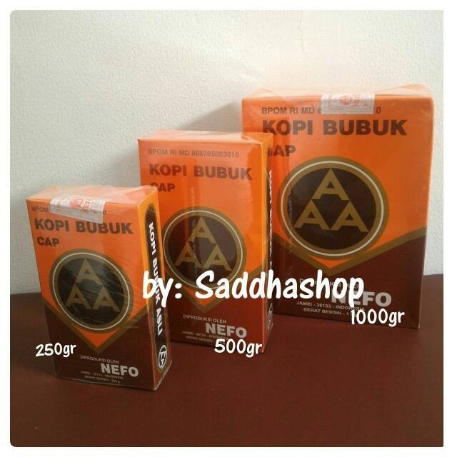 

Kopi Murni Bubuk Hitam Excelsa Nikmat Asli Cap AAA Nefo Jambi 1kg