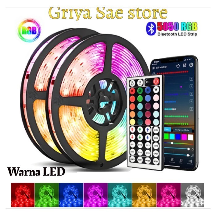 Terlaris Lampu Rgb Led Strip 5050 Sensor Musik Putih Remote Control 20 Meter Promo Terbaru