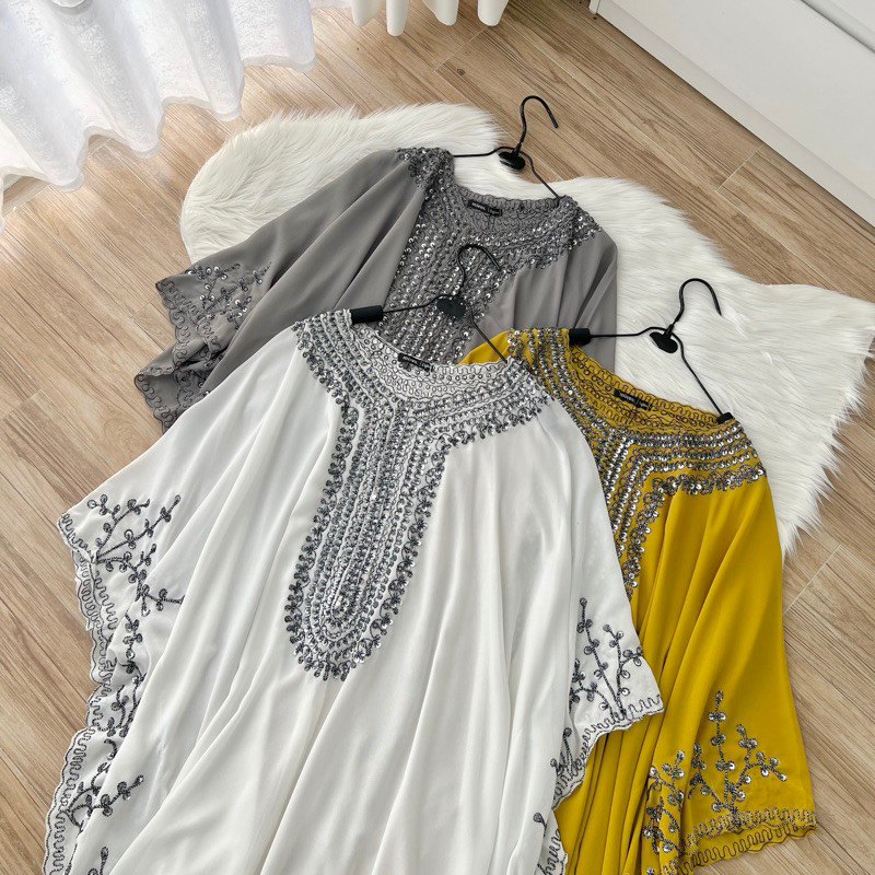 [ONLINE EXCLUSIVE] [BONUS / FREE MANSET] BIANCA KAFTAN caftan lebaran ceruty mewah aqiqah lamaran
