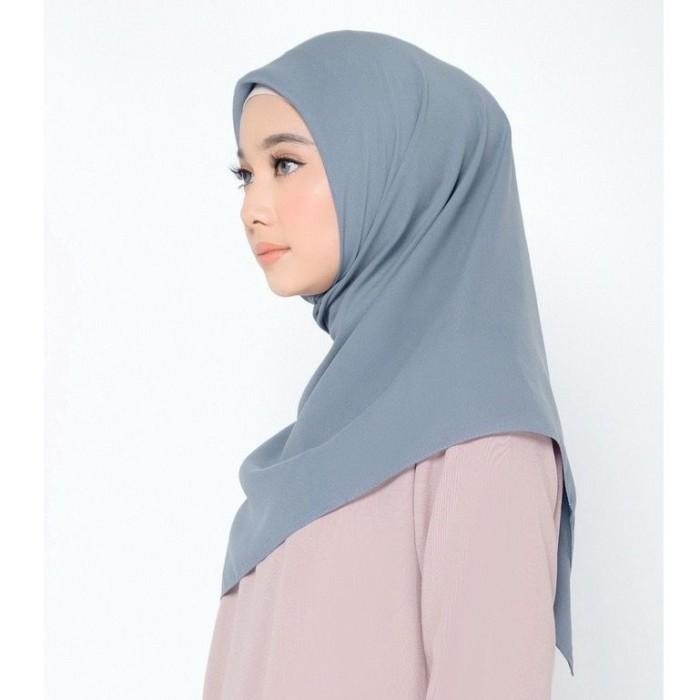 BISA COD - ZM ZASKIA MECCA - SANA DARK GREY HIJAB KERUDUNG SEGI EMPAT