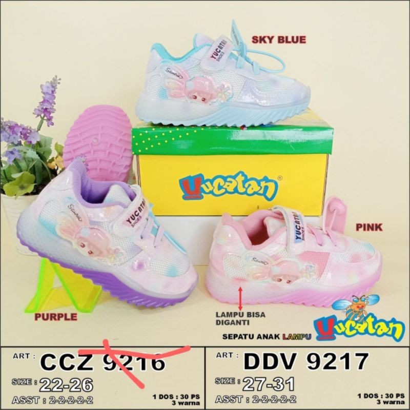 TERBARU SEPATU LAMPU ANAK PREMPUAN, BY YUCATAN DDV9217 S 27-31 original