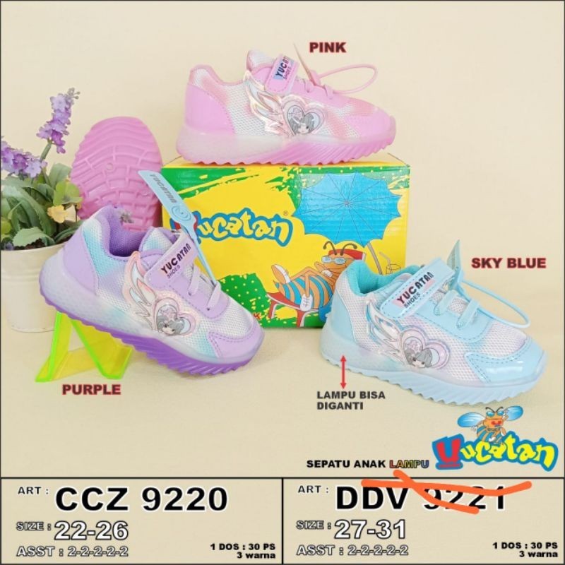 TERBARU SEPATU LAMPU ANAK PREMPUAN, BY YUCATAN CCZ9220 SZ 22-26 ORIGINAL