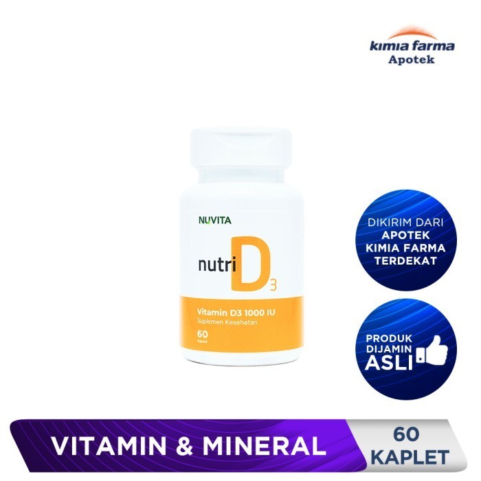 DISKON SPESIAL NUVITA NUTRI D3 1000 IU 60 TABLET / VITAMIN D3 / KIMIA FARMA TERLARIS