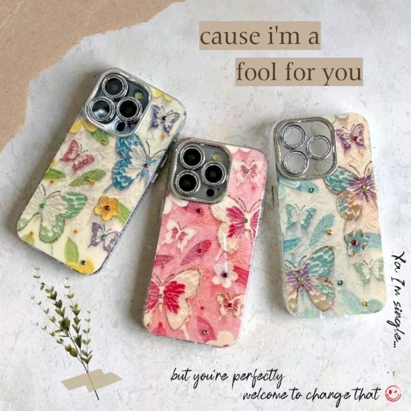 Butterfly Bling Case iPhone 11 12 13 14 15 Pro Max