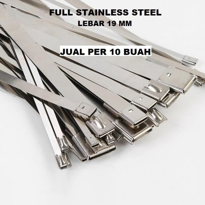 

Per 10 Pcs Cable Ties Straps Stainless 19 X 900 Mm Kabel Tis Tali Plat Kualitas Premium