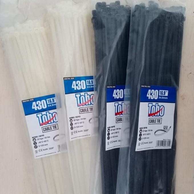 

Kabel Ties / Cable Tie Toho 430 / 16.9 Inch / 43Cm X 4.8 Mm Hitam Kualitas Premium