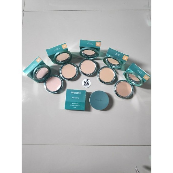Wardah Exclusive TWO ORI Tempat + Kaca + Refil Bedak Padat Wajah Muka Two Way Cake 01 Sheer Pink 02