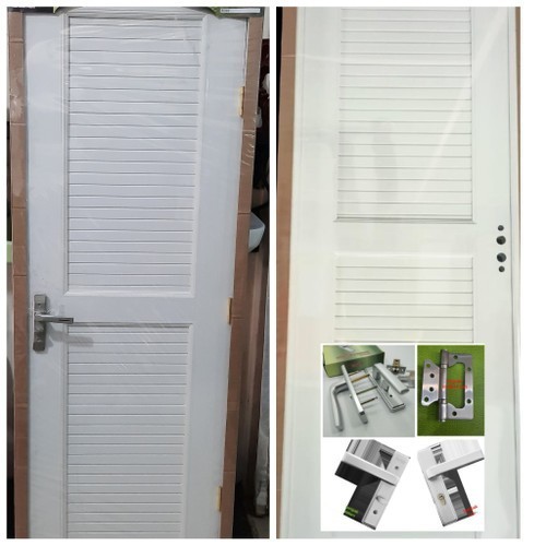 Terlaris Pintu Kamar Mandi UPVC Vapely 70x200 Full Panel (Putih / Coklat)