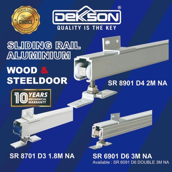 Terlaris Rel Sliding Door Aluminium Dekkson D4 panjang 2 meter komplit set