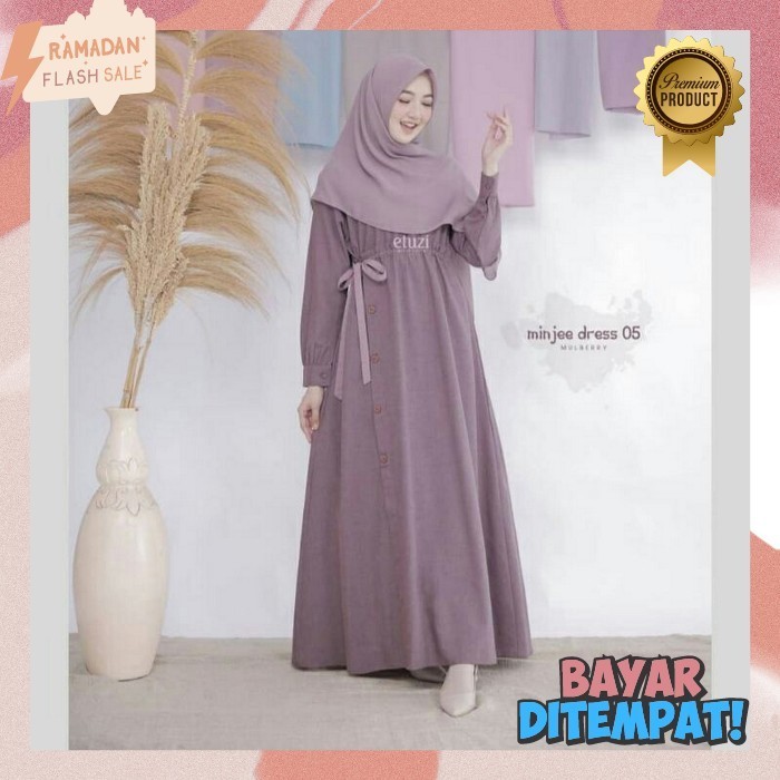 Baju Muslim Wanita Terbaru 2024 Games Dewasa Perempuan Longdress Maxidress Plus Kerudung Lengan Panj