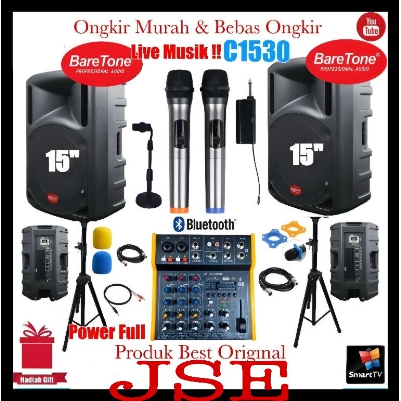 Paket Sound system Live musik karaoke 15 inch power Full Original