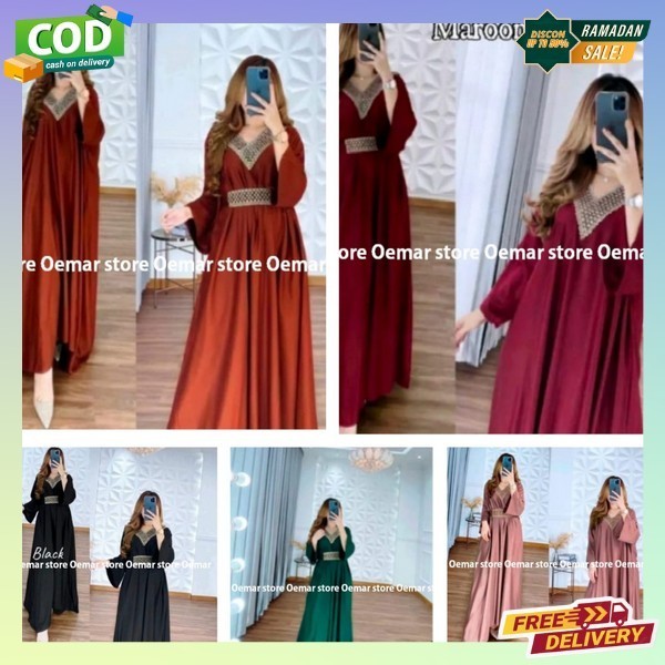 Pakean Busana Lbaran 2024 Gamis Gemis Hari Raya Gamiss Viral Pakaian Syari Gamis Gamiss Gamid Wsnita
