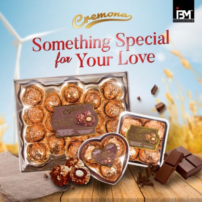 

RRF CREMONA HAZELNUT CREAM CRISP MALT CHOCOLATE WAFER BALL HEART T3 T8 T16 T24 COKELAT / COKELAT